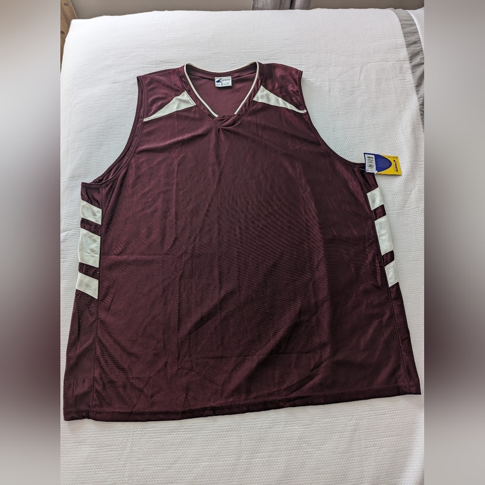 Champro Sports Mens Crossover Reversible Jersey Royal/burgundy Size 4XL.